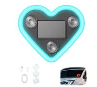 Car Solar Heart LED Light, Wireless Car Atmosphere Light, Valentine's Day Romantic Cars Interior Decor Accessory, Ip65 Waterproof (Light Blue)