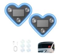 Car Solar Heart LED Light, Wireless Car Atmosphere Light, Valentine's Day Romantic Cars Interior Decor Accessory, Ip65 Waterproof (Blue*2)