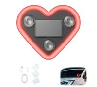 Car Solar Heart LED Light, Wireless Car Atmosphere Light, Valentine's Day Romantic Cars Interior Decor Accessory, Ip65 Waterproof (Red)