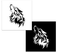 Car Stickers, 2 Pieces Wolf Head Car Stickers Wolf Car Hood Stickers Art Wall Sticker, Camper Car, Scooter, Motorcycle