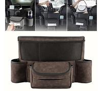 Car Storage Pocket, Car Storage Pocket Handbag Holder for Car Between Seats, Car Large Capacity Storage Bag, Multi-Pocket Automotive Seat Organizer Large Capacity Storage Bag (Brown)