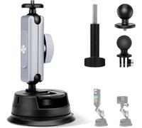 Car Suction Cup Mount For Insta-360 X5 X4 X3 X2 / Gopro Hero12 11 10 9 8/Dji Dji Osmo Pocket 2 Action 4/3/2, Suction Cup Mount For Action Camera With 360° Dual Head Ball