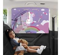 Car Sun Shade for Baby - EOHMAK Car Side Window Sun Shade Cover Upgrade Double Opening Car Interior Curtain Sun Blocker Blind (Unicorn, 1 Pack)
