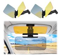 Car Sun Visor Extender, Day & Night Anti Glare Visor for Driving (2PCS) | Polarized Windshield Glare Blocker with Dual Lens Design, Adjustable Clip-On Sunshade for Cars Trucks SUVs