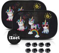 Car Sun Visor For Baby Children, 2 X Side Windows, Rainbow Unicorn Design, Self-Adhesive, 8 Suction Cups, Storage Bag, 51 X 31 Cm, Universal ¿ Sun Protection And Uv Protection