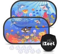 Car Sun Visor For Baby Children, 2 X Side Windows, Sea Animal Design, Self Adhesive, 8 Suction Cups, Storage Bag, 51 X 31 Cm, Universal ¿ Sun Protection And Uv Protection
