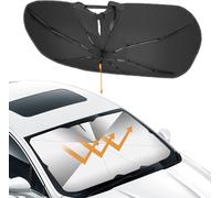 Car Sun Visor For Front Windshield Uv Protector Foldable With Cable Attachment Clip 72 X 137 Cm
