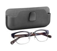 Car Sunglasses Clip - 18.5x8.7x3cm Visor Glasses Holder, PU Leather Eyewear Mount, Grey Automotive Storage | Universal Interior Organizer, Magnetic Suction Sleeve, Vehicle Ticket Card Wallet,