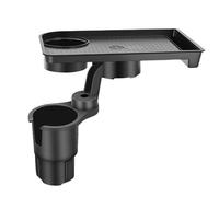 Car Table Tray - Cup Holder Expander for Eating | ABS with 360° Rotation, Food Holder Tray, Snack Organizer, Burger Fries Drinks Stand, Car Accessories for Travel