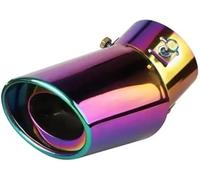 Car Tail Throat Tuyau Embout Silencieux D'échappement En Acier Inoxydable Chromé 2,5 Pouces 1 Pièce Pour La Plupart Des Voitures(Colorful bent)