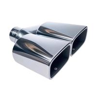 Car Tail Throat Tuyau Embout Silencieux Universel En Acier Inoxydable 1 Pièce Carré Double Sortie D'échappement Pour Voiture Entrée 60 Mm(Argent)