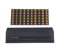 Car Temporary Parking Sign | Tool - less Open Slot, Compact & Sturdy | 6 - Group Number Plate for Dashboard/Home Use | PC + ABS Eco - Conscious (Black)