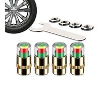 Car Tire Pressure Monitor - Smart 3-Color Indicator | Compact Air Alert Valve Caps with Real-Time Pressure Display, Metal Alloy Caps with Sensor, Wheel Stem Nozzle for Auto Tire Safety Monitoring