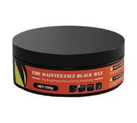 Car Tire Shine - Waterproof Rim Cleaning Wax for Vehicle Care | 100g Wheel Coating Balm with Gloss Finish, Long-Lasting Protective Formula for Car Truck Suv Trailer Tractor, 100ml Black Yellow Sponge