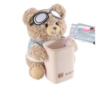 Car Tissue Box, Plush Animal Trash Bin, 2-in-1 Leakproof Bear Tissue Holder and Can, Portable Cars Organizer for Vehicle, Home, Travel, Road Trips, 9.84x8.66x11.02 inches