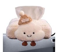 Car Tissue Holder, Cute Cloud Design, 7.87x6.3 Inch Armrest Box Organizer with Facial Tissues, Travel Accessory with Compact Build, Automotive Interior Style, Accessories for SUV Truck Vanity Entryway
