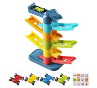 Car Track, Toy Cars, Interactive Play Bright Colors Child Safe Compact Design Speed Action Skill Builder, Ramp for Children,Multicolor, 8.82x8.66x2.99inches