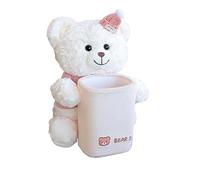 Car Trash Bin, 2-in-1 Plush Bear Center Console, Tissue Holder and Garbage Bin for Car, Truck, SUV, RV, Sedan, Automotive Interior, Travel, Road Trip, Driver