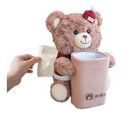 Car Trash Bin | 30x21x15cm Bear Center Console | Double-Function Plush Doll Tissue Holder in Car - Whimsical for Napkin Garbage Truck SUV RV Sedan Vehicle Automotive Interior Travel Road Trip Driver