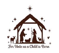 car un enfant nous est né typographie chrétienne Peintures murales et stickers muraux en vinyle 67.2x68.5cm Modification et ajout d'informations possibles Café