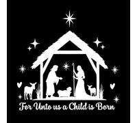 car un enfant nous est né typographie chrétienne Stickers lettrage 67.2x68.5cm Culture du tatouage Blanc