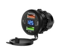 Car USB Charger - ABS 5.7cm, Multi Port Auto Plug, 4 Port | Voltage Monitor, Digital Display Adapter, Fast Phone Power Hub for Drivers, Travelers, Road Trips, Commuting, Trucks, SUVs