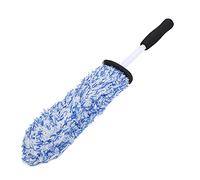 Car Wheel Care Brush | 42cm Long Reach for Rims/Tires/Tailpipe | Microfiber Soft Brush for Spokes, Grilles & Hard - to - Reach Areas (Blue)
