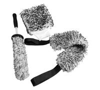 Car Wheel Cleaning Kit - Multi Piece Brush Set, Flexible Bristle Design, Comfortable Grip Handle, Safe Non Abrasive Cleaner | Automotive Detailing Tools for Truck SUV RV Motorcycle Minivan Vehicle Was