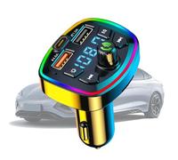 Car Wireless Transmitter - Wireless FM Adapter with LED Display and Double USB Fast Charging, Music Audio Receiver, Hands-Free Calling Device for Phones PCs Or Tablets, for Travel and Daily Commuting