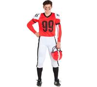 CAR Y GUS, S.L.. Déguisement de Footballeur Américain Rouge pour homme. S. Adulte M/L