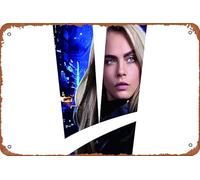 Cara Delevingne As Laureline In Valerian And The City Of A Thousand Planets Plaque en métal 20,3 x 30,5 cm Décoration murale rétro vintage
