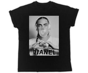Cara Delevingne Bubble Gum Poster T-Shirt Black Men Unisex Tee Shirt Black S