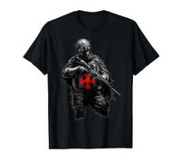 Carabine Tactique Moderne de l'opérateur de Chevalier templier croisée T-Shirt