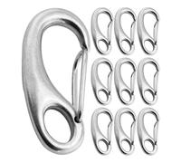 Carabiner Hooks, Lock Fastener Clip, 10PCS Stainless Steel Egg Shape Quick Release, Sturdy Snap Hook for Water Bottles Hiking RVs Boats Keys Backpack Gear Attachment Outdoor