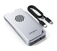 CARABUX Boîtier SSD USB 4 NVMe avec ventilateur de refroidissement, boîtier de disque externe M.2 2280 en aluminium, vitesse de transfert de 3200 Mo/s, installation sans outil, (compatible Thunderbolt
