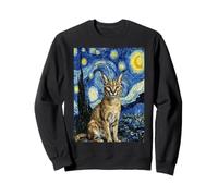 Caracal Wild Cat Van Gogh Peinture Nuit étoilée Sweatshirt
