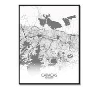 Caracas carte ville city map n&b