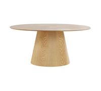 Table Ovale 160cm Pied Central MDF Placage Frêne - CARACAS -
