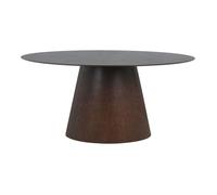 Altobuy Table ovale CARACAS 160 cm pied central MDF placage noyer
