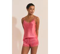 Caraco en soie détails dentelle - Milky - L - Fuchsia Clair - Femme - Etam