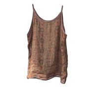 Caraco Ramie à bretelles pour femme Imprimé floral, Café floral, Taille Unique