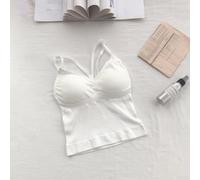 Caraco sans couture pour femme avec coussinets de soutien-gorge intégrés, beau design dans le dos, débardeur extensible à coupe régulière pour les vacances au quotidien, en club, taille unique pour 40