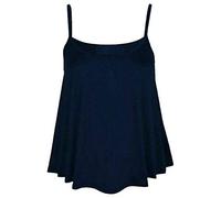Caraco sans manches à bretelles évasées pour femme - Grande taille - 36 à 54, bleu marine, 40-42