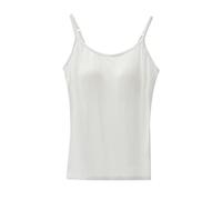 Caraco sans manches pour femme 2025 avec poitrine à cinq doigts sans soutien-gorge et bonnets, une camisole de sport pour la maison et l'intérieur, vêtements de base, tenues, cadeaux, blanc, L