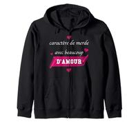 Caractère de Merde avec Beaucoup d'amour Femme Humour Sweat à Capuche