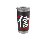 Caractère japonais Kanji « Trust » Gobelet isotherme en acier inoxydable double paroi