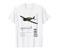 Caractéristiques du Chasseur A6M Zero (Japonais) T-Shirt Graphique avec Valeur