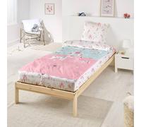 Caradou® Parure De Lit Couette Enfant Licorne Rose 90X190