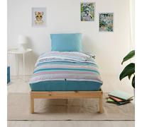 Bleu Calin Caradou® Ritmo Parure de Lit Enfant en Coton 4 pièces: Couchage Tout-en-Un avec Couette - 90x190cm