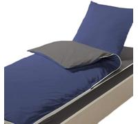 Caradou Parure de Lit Enfant INDIGO, 4 Pièces couette incluse, 90x190 cm, Microfibre, Bleu Marine/Graphite